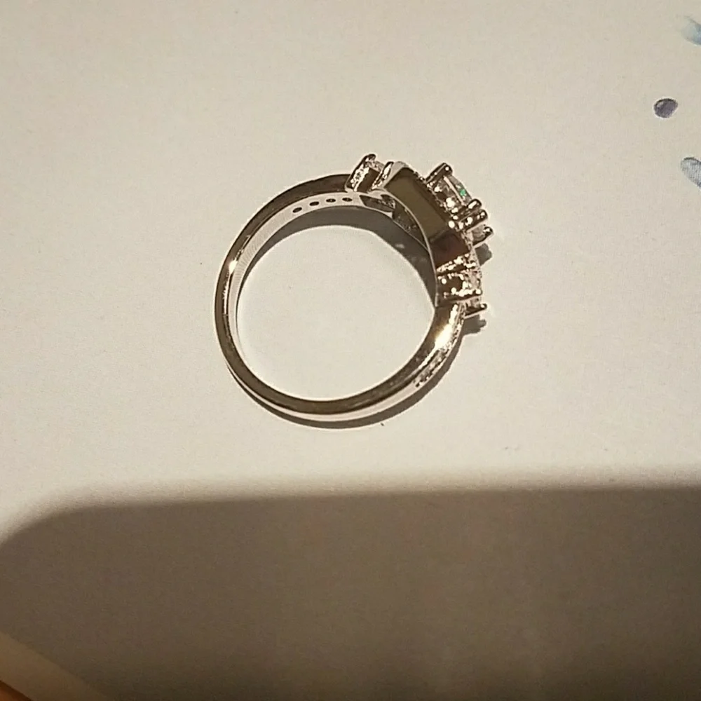 Sterling Silver Ring CZ Size 7 .925
